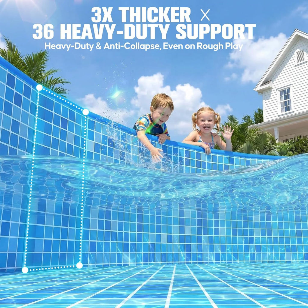 2026 Large Foldable Pool,Non-Inflatable Pool for Adult,Foldable Swimming Pool,Plastic Kiddie Portable