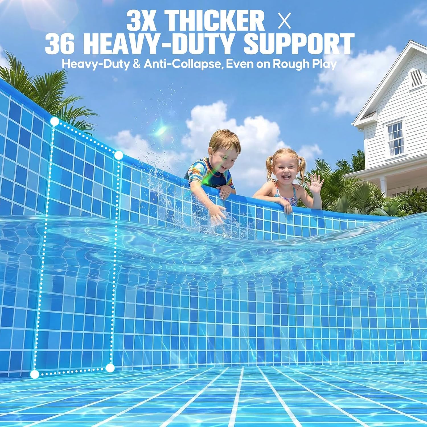 2026 Large Foldable Pool,Non-Inflatable Pool for Adult,Foldable Swimming Pool,Plastic Kiddie Portable