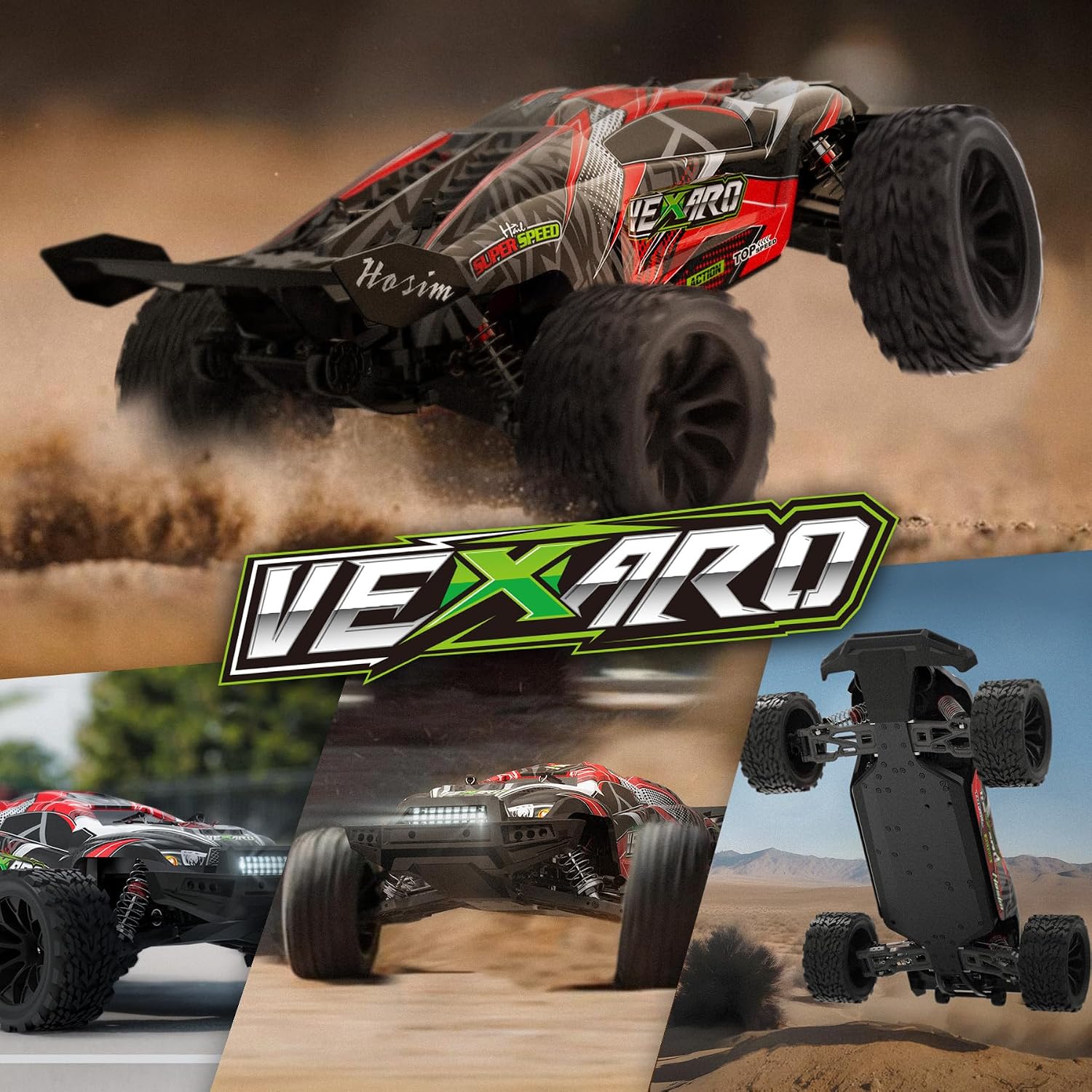 Mini 1:8 Brushless RC Cars for Adults, VEXARO 50+MPH Fast RC Trucks | 3660 3100KV Brushless Motor & 80A ESC, 2*