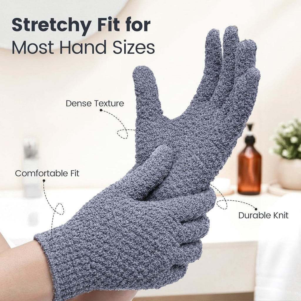 Heavy Exfoliating Gloves 4Pcs, Exfoliating Mitt, Body Scrubber for Bath Shower Exfoliation, Body Scrub Exfoliator for