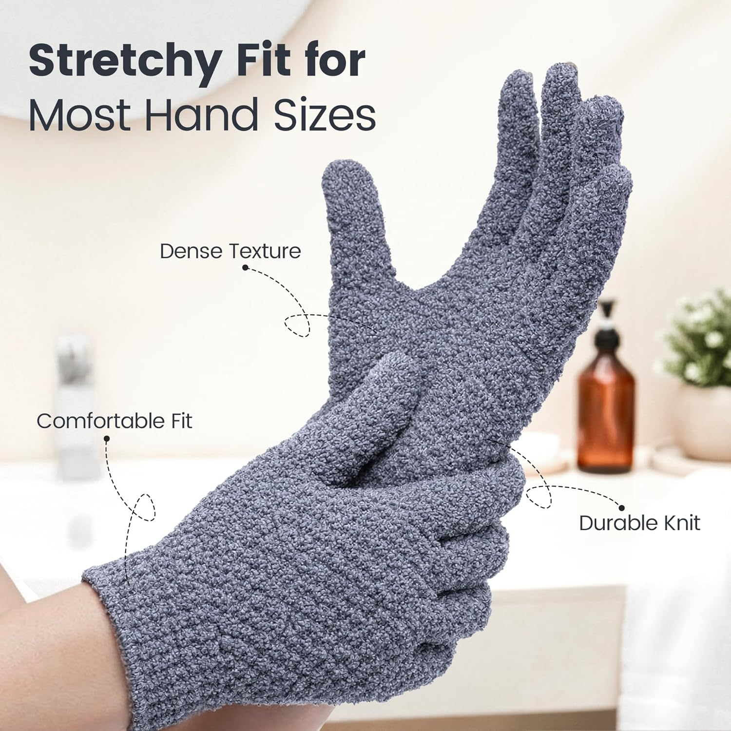 Heavy Exfoliating Gloves 4Pcs, Exfoliating Mitt, Body Scrubber for Bath Shower Exfoliation, Body Scrub Exfoliator for