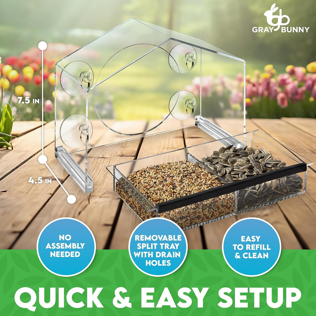 Window Bird Feeder House – Suction Cup Mount Feeder