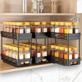 Pull Out Spice Rack Organizer for Cabinet, 3 Packs Slide Out Spice Racks Organizer, Spice Cabinet Organizers, Cabinet