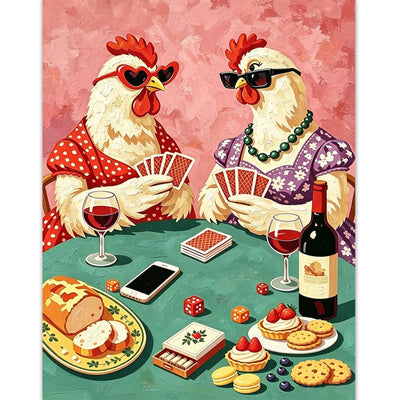 Chicken Paint by Numbers Kit for Adults, Painting Kit for Adults 16x20inch