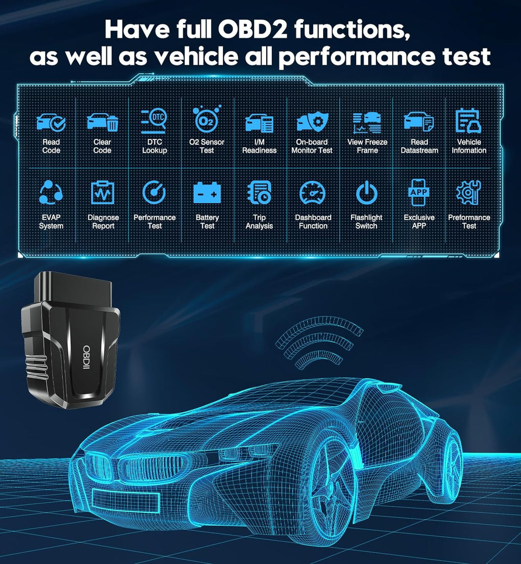 OBD2 Scanner Diagnostic Tool, Car Scanner for iOS & Android, Bluetooth 5.4 | Code Reader for Cars and Trucks, Scanner