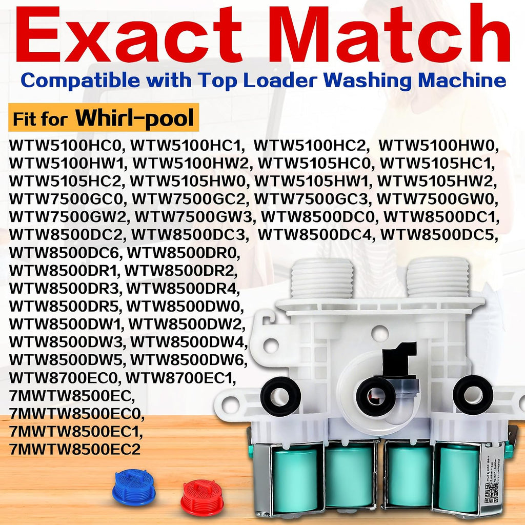 WTW7500GC2 WTW7500GC0 Washer Water Inlet Valve Fit for Whirl-pool WTW Model