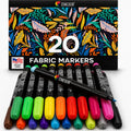 20 Fabric Markers Permanent for Clothes - Fine Point