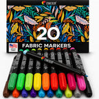 20 Fabric Markers Permanent for Clothes - Fine Point