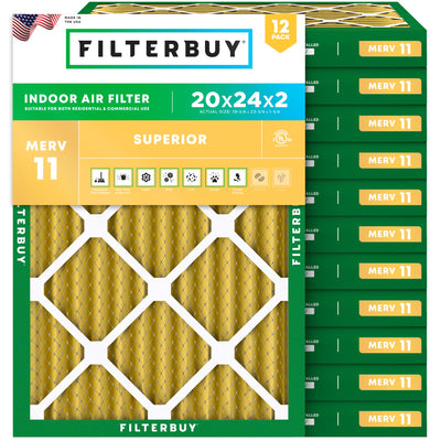 20x24x2 Air Filter MERV 11 Pet & Allergy Defense (12-Pack)