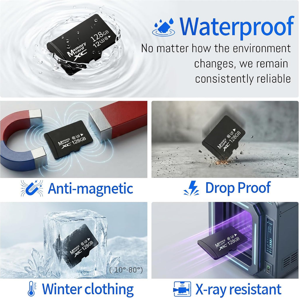 128GB Micro SD Card for Dashcam & Security Camera U3 V30 A1 | High-Capacity Class 10. Ideal for Auto-Loop Devices.