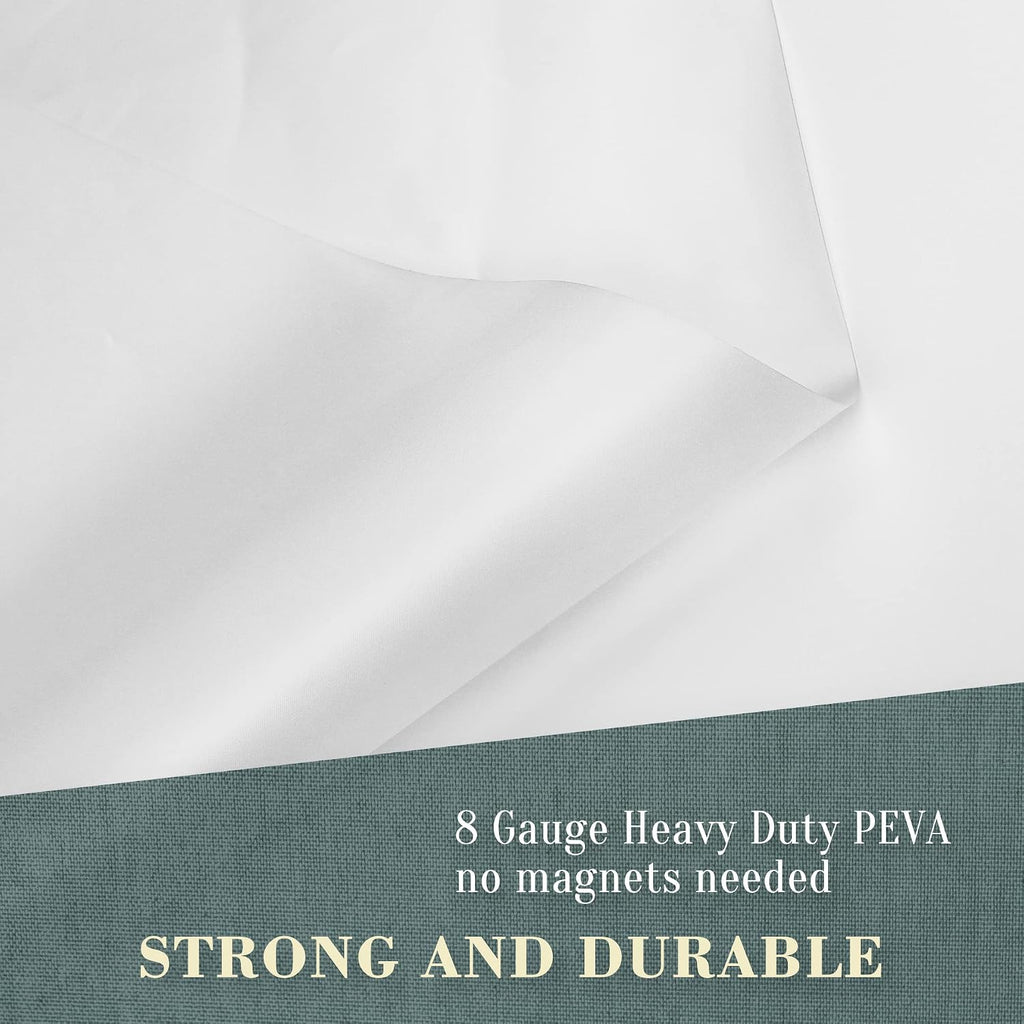 No Hook PEVA Shower Curtain or Liner, Standard Size 71 x 74, Frost | 8G Heavy Duty, Frosted Bathroom Shower Curtain