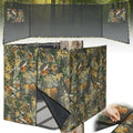 See Through Hunting Tree Stand Blind Kit, 102"/142" x 35" Visible 2 Man Ladder Stand Blinds Treestand Camo Blind