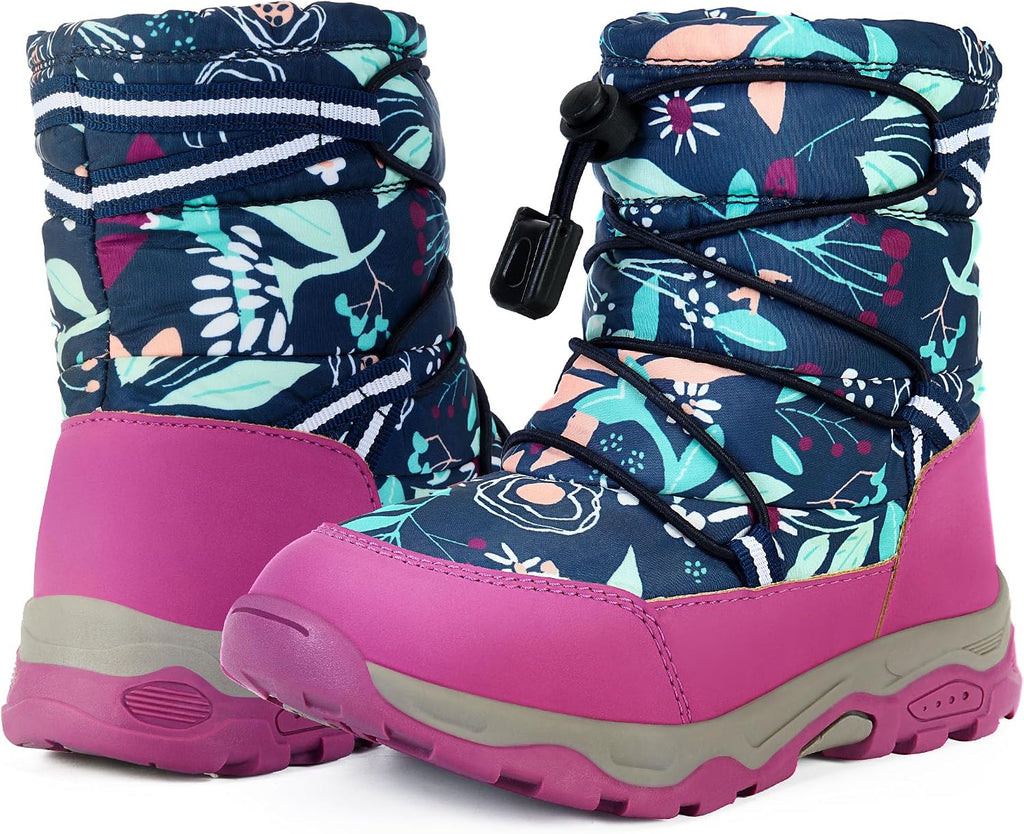 Toddler Snow Boots Boys Girls Winter Shoes Waterproof Slip Resistant Outdoor Warm Boots for Little Kids