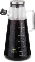 BTaT- Airtight Cold Brew Coffee Maker Pitcher, 2 Liter / 64 oz | Iced Tea Maker with Spout Brewing Glass Carafe