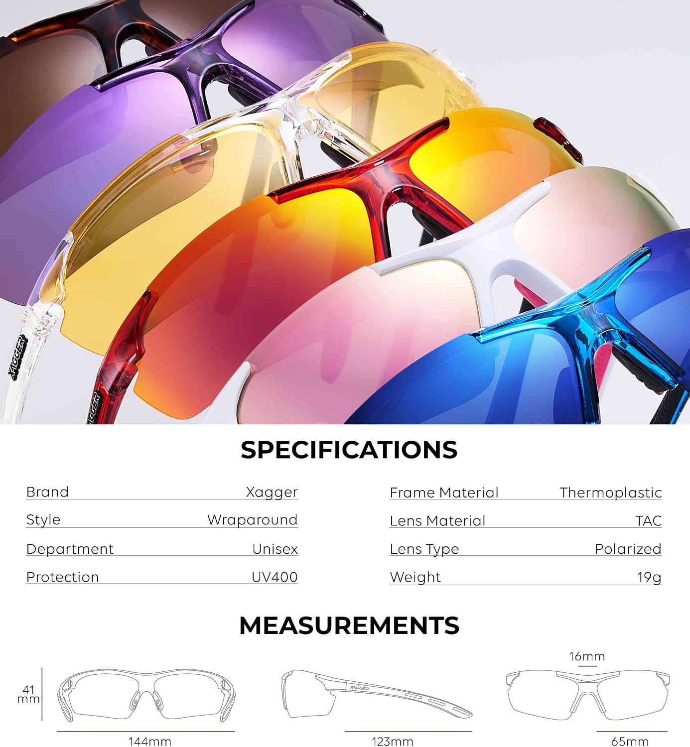 Polarized Sports Sunglasses for Men Women Wrap Around UV400 Running Baseball Softball Cycling Driving Glasses