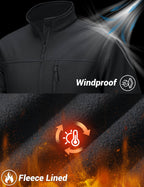 Mens Lightweight Softshell Jacket Fleece Lined Waterproof Tactical