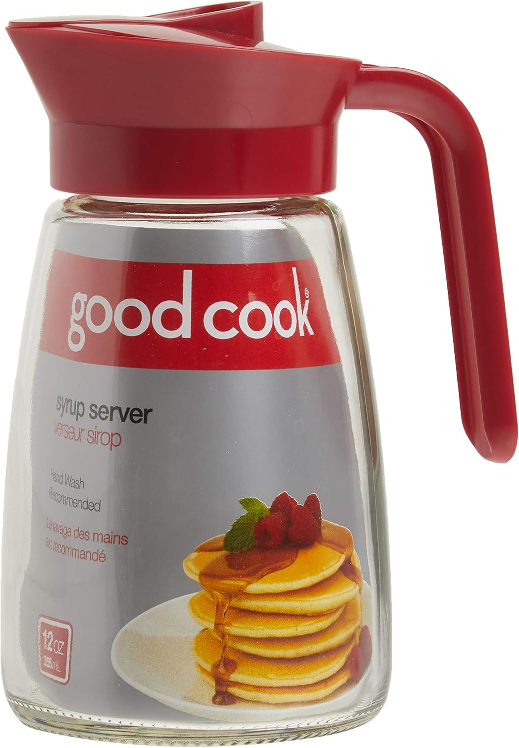Everyday 12 oz. Syrup Dispenser – Easy Pour Spout Waffle & Pancake Syrup Dispenser Container, Glass Syrup Bottle for