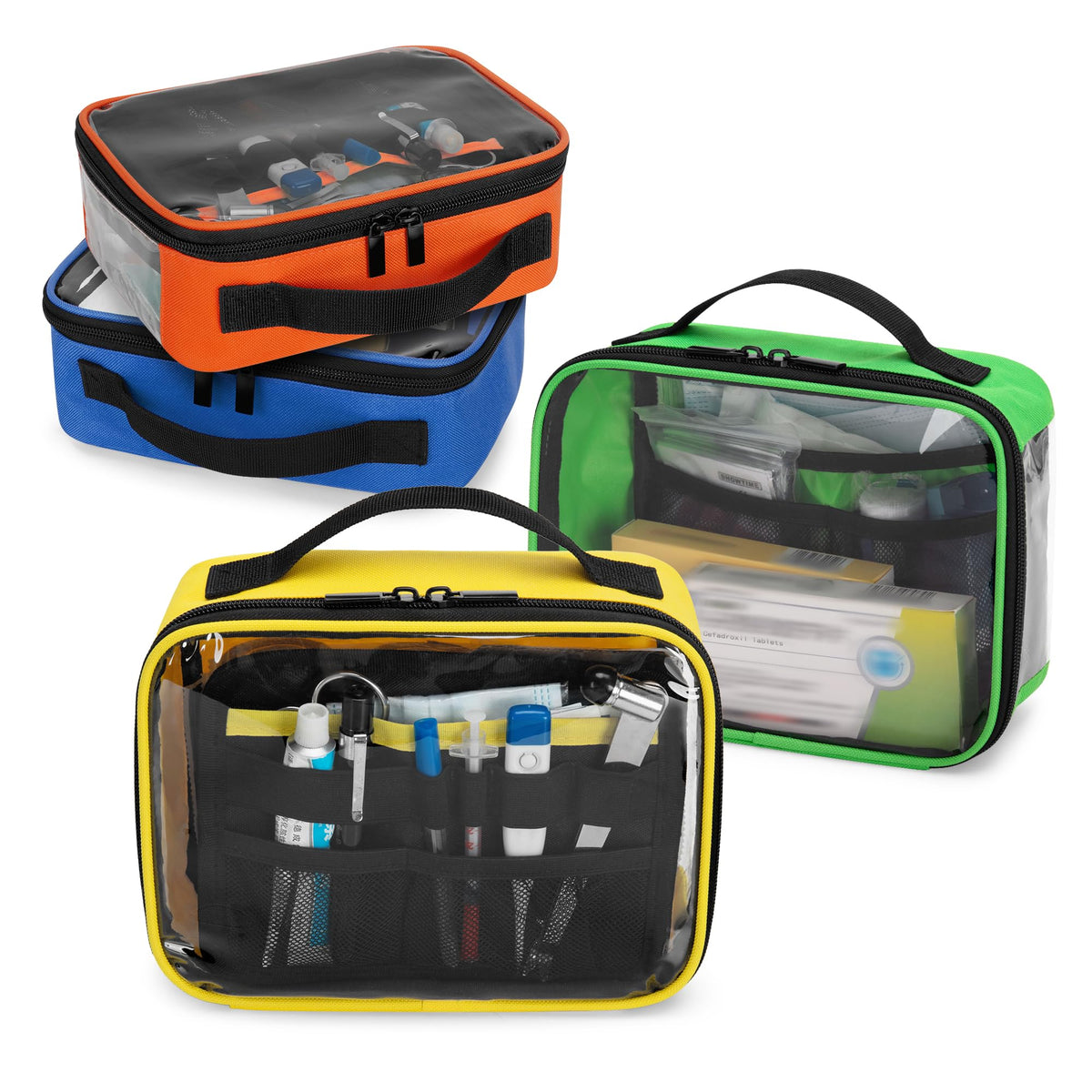 4 Pcs First Aid Pouch Set,Color-Coded Medical Bag for Emergency Kits