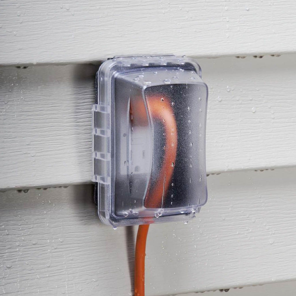 1-Gang Weatherproof In-Use Outdoor Electrical Outlet Cover, Clear