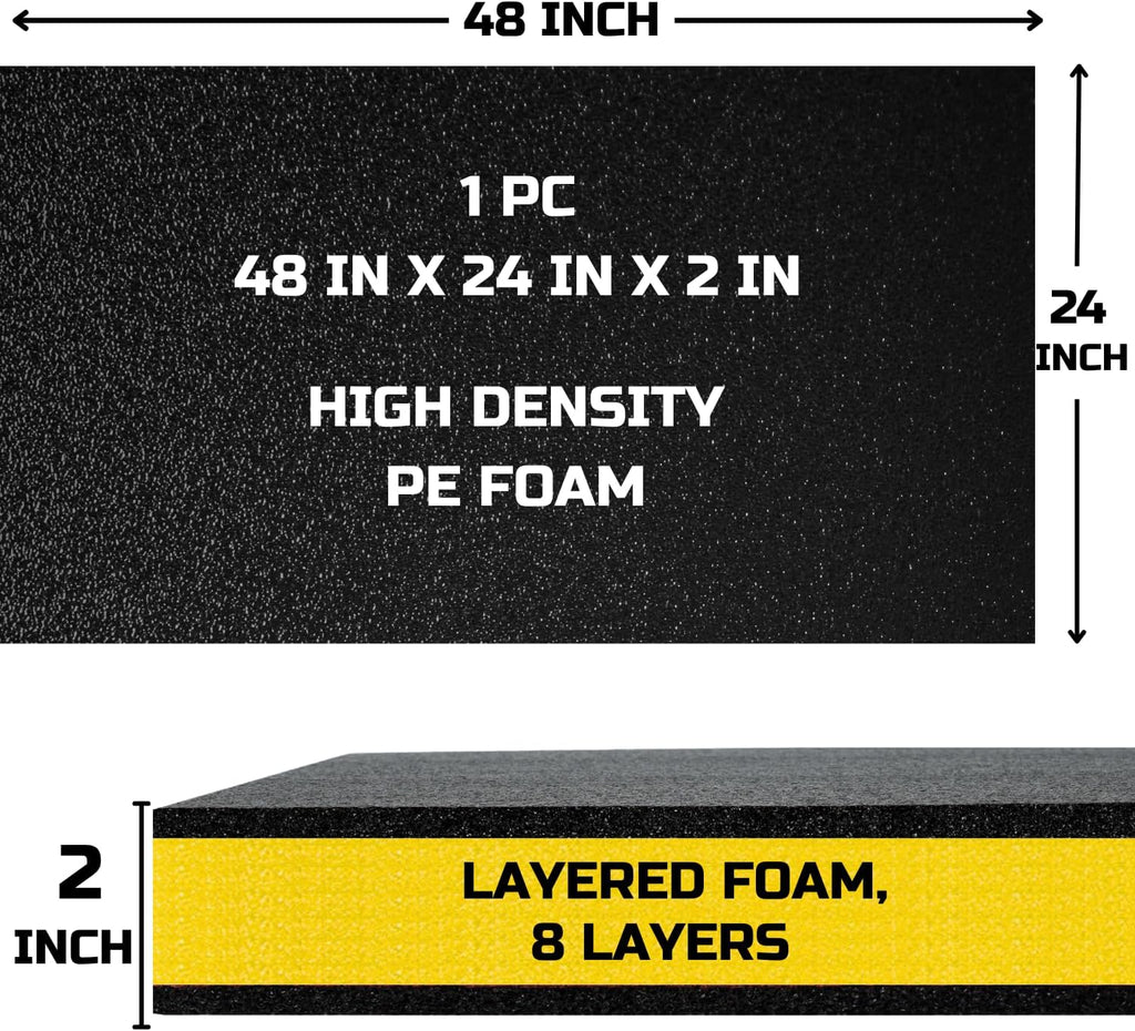 Tool Box Foam Organizer 48x24x2 inch 1PC, Kaizen Sheets for Pro Tool Control, Custom Tool Shadow Inserts for Cases &