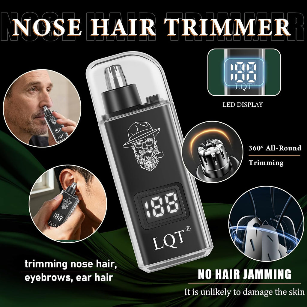 Professional Barber Kit for Men, Cordless Hair Clipper, Trimmer & Shaver Set with LED Display, USB-C Rechargeable