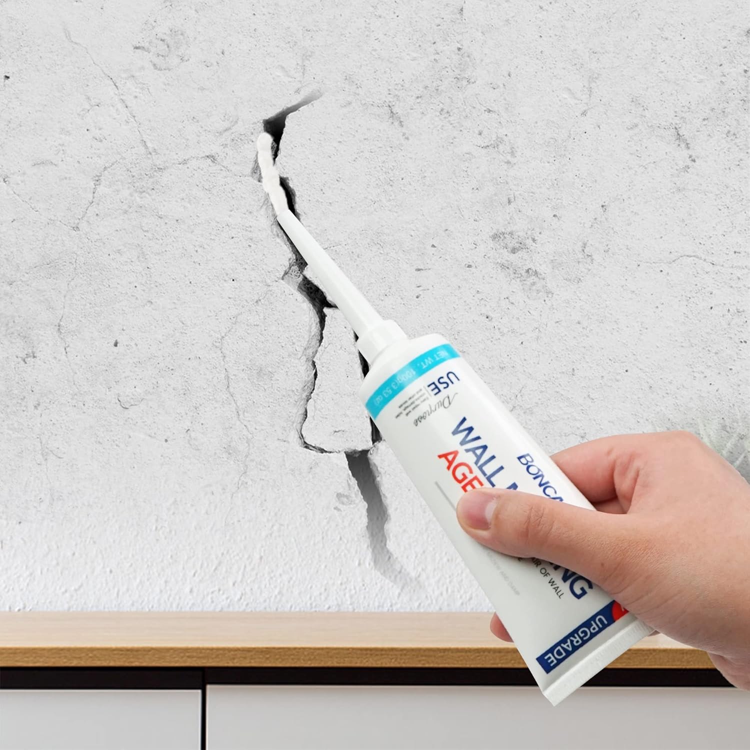 Drywall Repair Kit, 2-Pack Wall Mending Agent, Wall Spackle with Tools | Includes Scraper and Sandpaper. For Wall