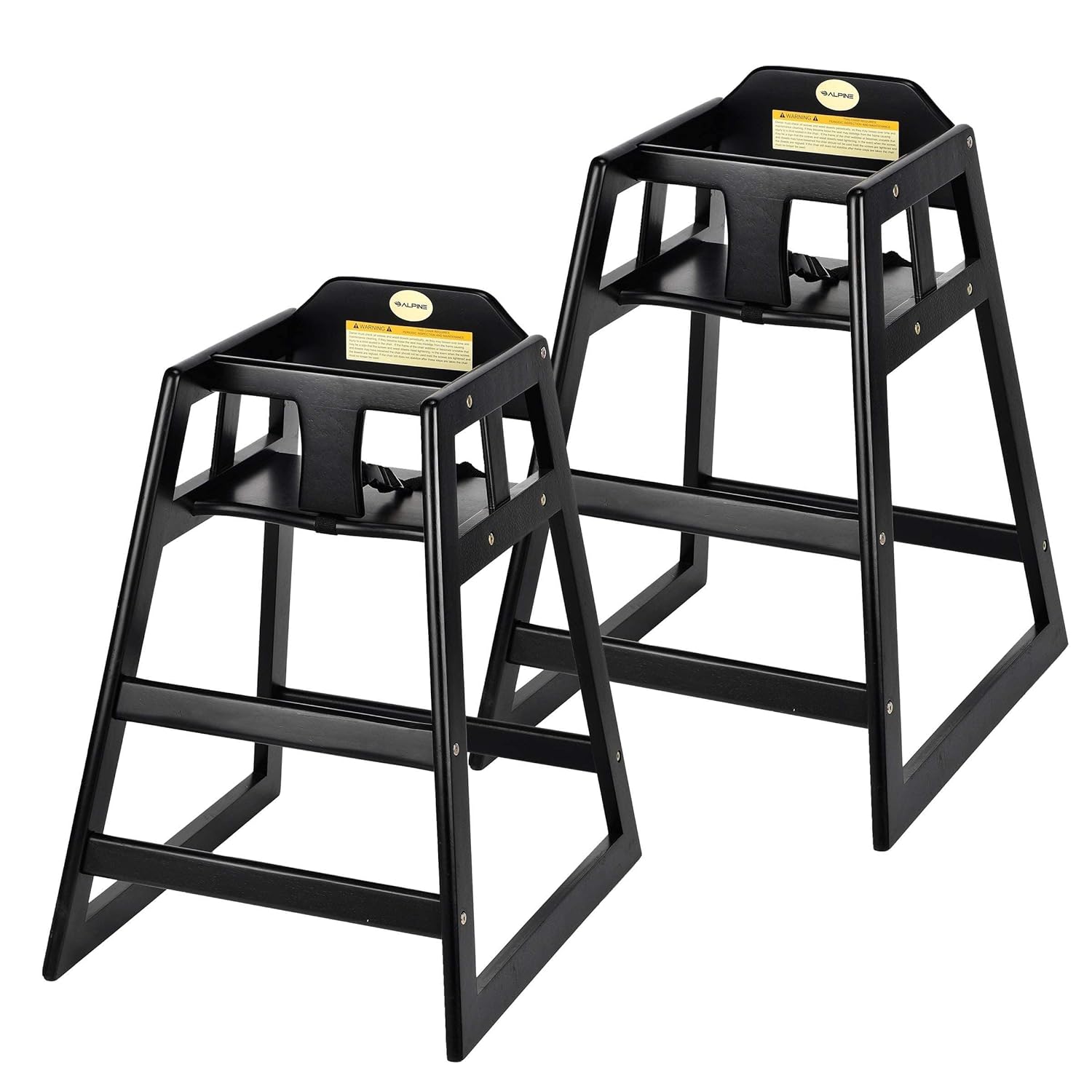 Wooden High Chairs for Babies and Toddlers with Safety Strap, Commercial Grade Restaurant High Chair, Durable Wood
