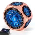 8-in-1 RPG Dice Set, Metal Spinner Dice with Dual D20, Copper Blue