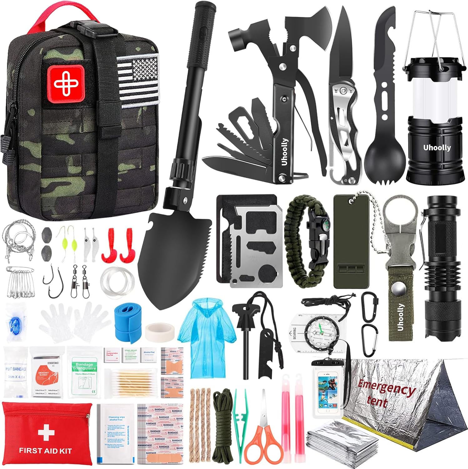 Survival Kit, Gifts for Men Women Teen Boys, 252 pcs Survival Gear and Equipment Mini First Aid Kit for Car Home