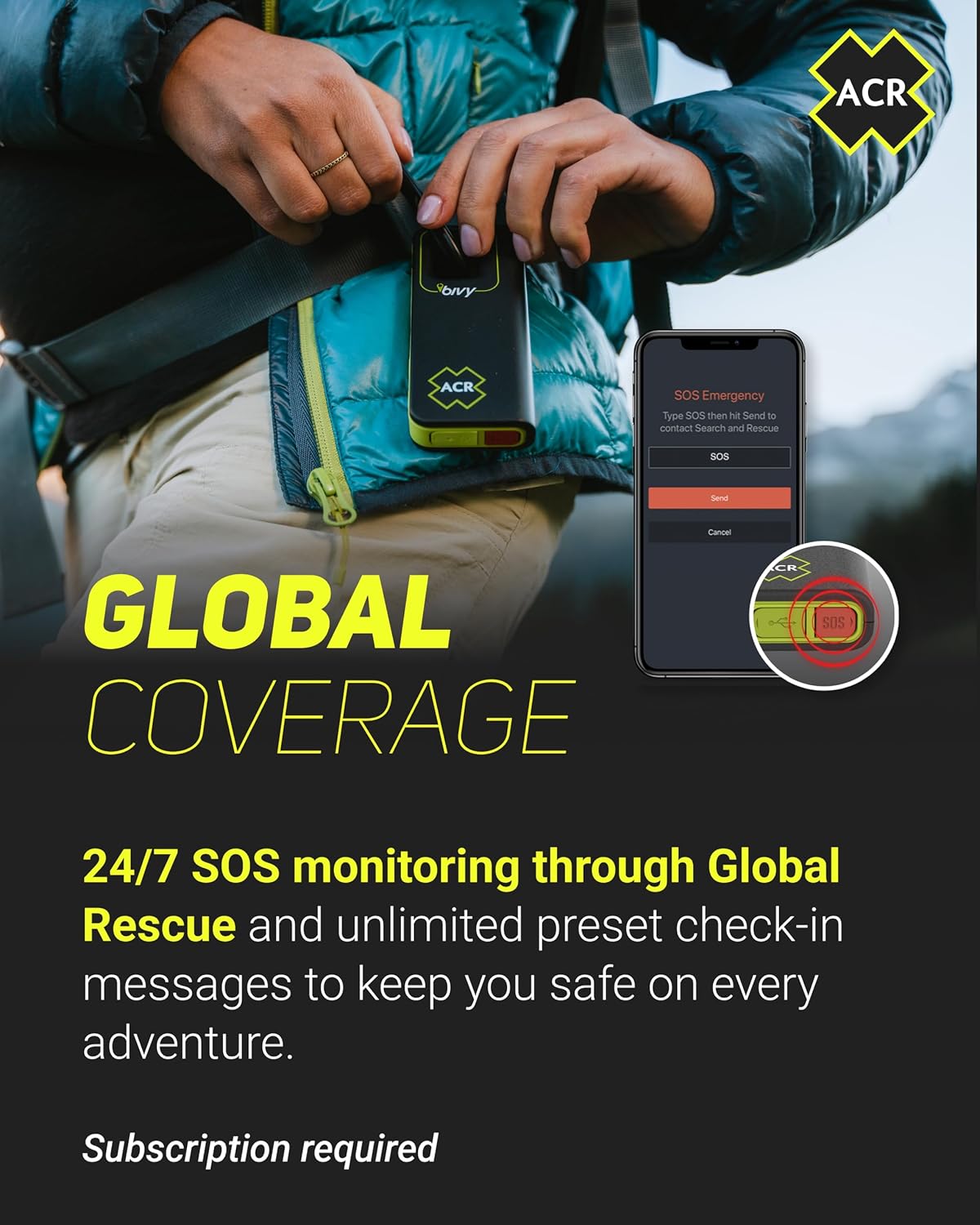 Bivy Stick - Iridium Satellite Communicator, GPS Tracker & SOS | Two-Way Global SMS Coverage, GPS Tracker, Off-Grid