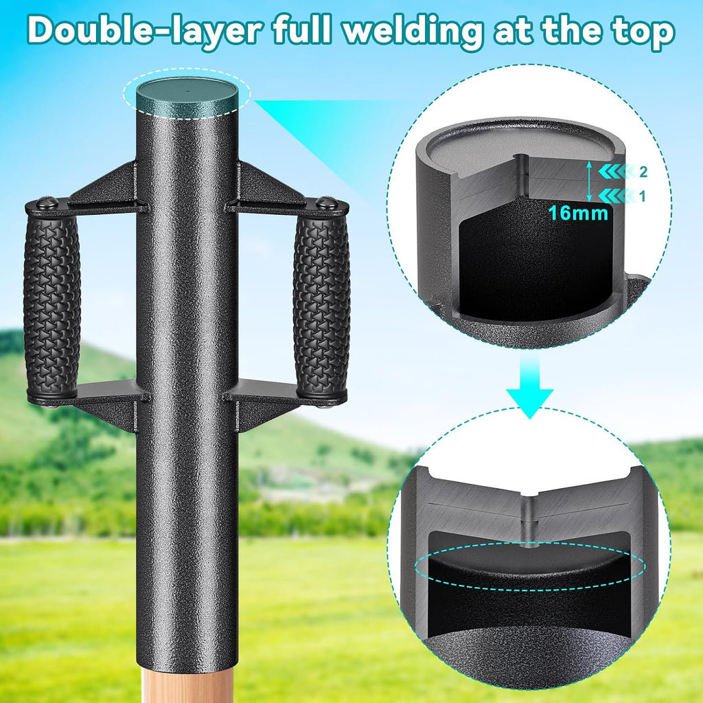 T Post Driver Non-Slip Handle Double-Layer Post Pounder for Fence
