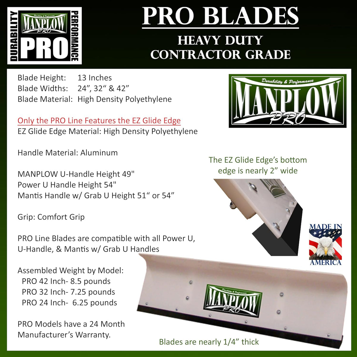 PRO42 PRO Snow Pusher, 42"