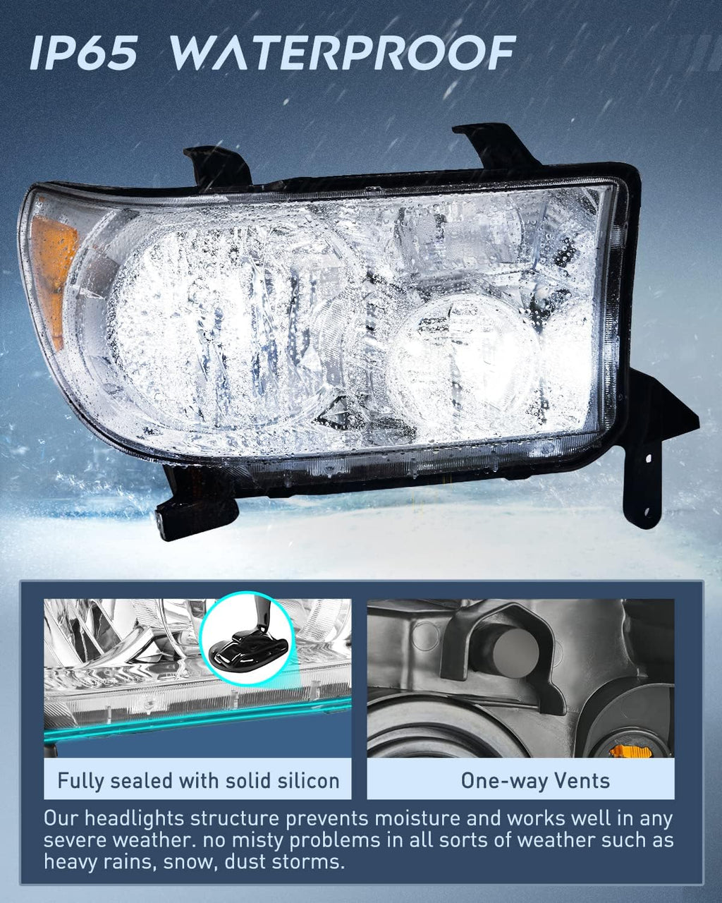 Nilight Headlight Assembly Compatible with Toyota Tundra 2007-2013