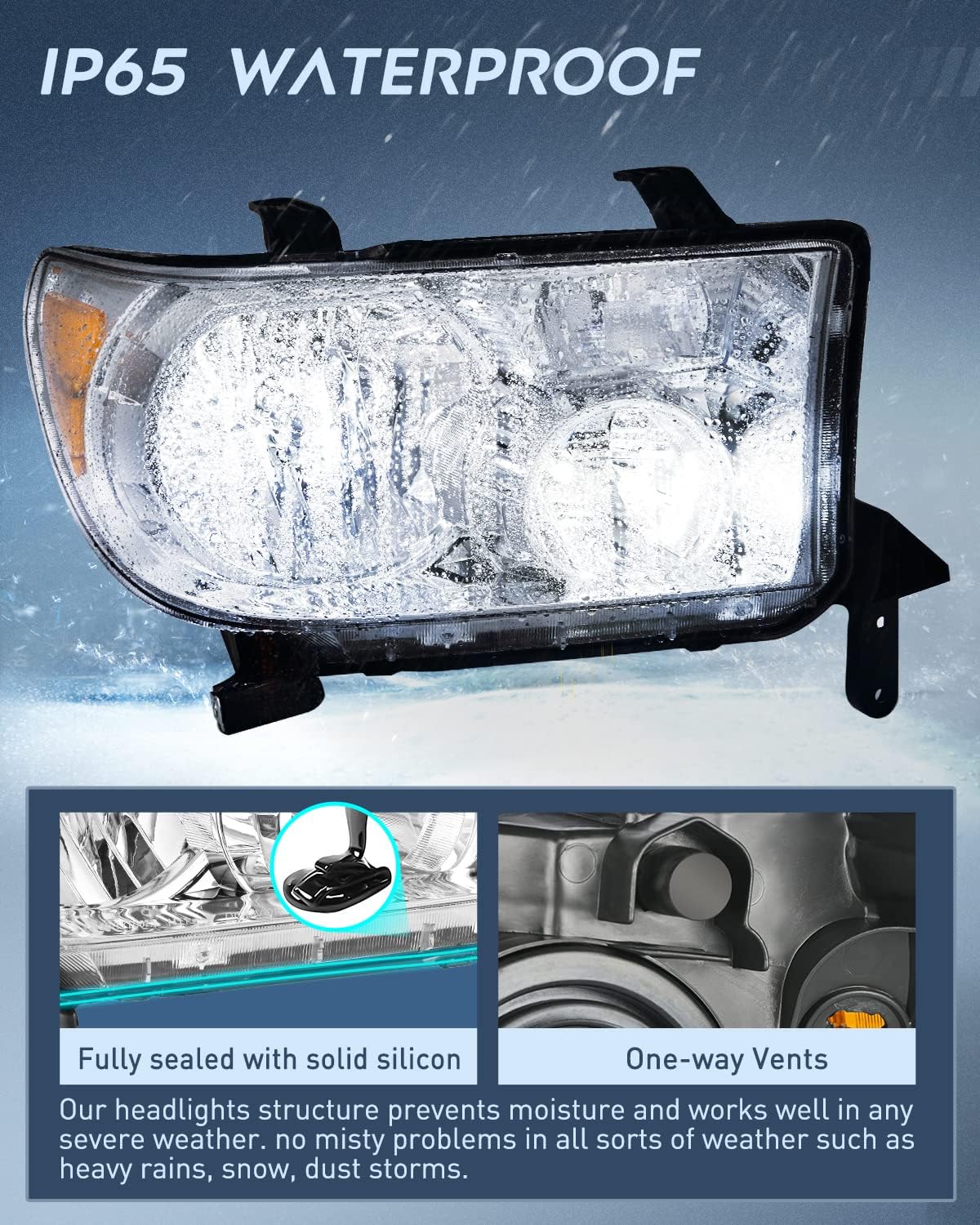 Nilight Headlight Assembly Compatible with Toyota Tundra 2007-2013