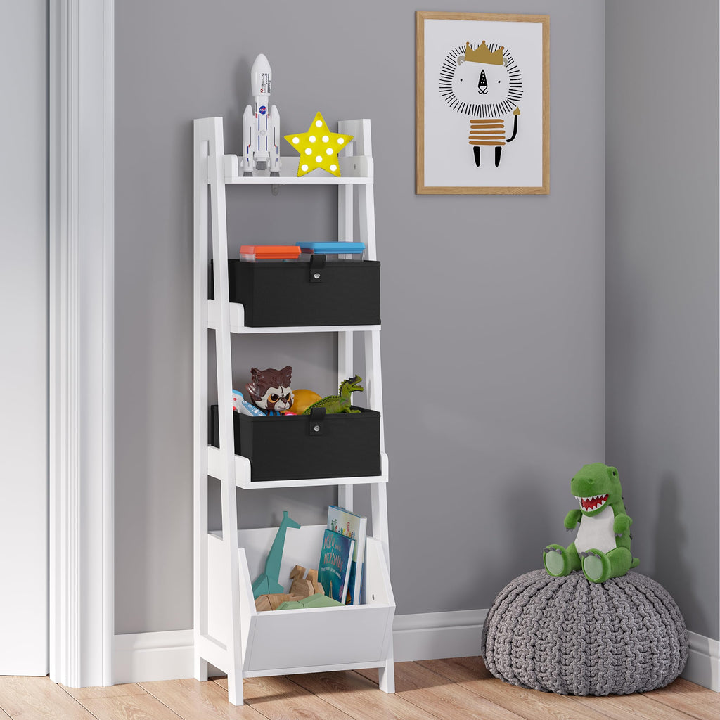 Folding Storage Bins - 2-pack of 5in Tall Black Cubes