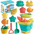 Beach Toys for Kids 12 PCS - Collapsible Sand Toys Set for Toddlers | Sand Toys Set Includes Collapsible Sand Bucket