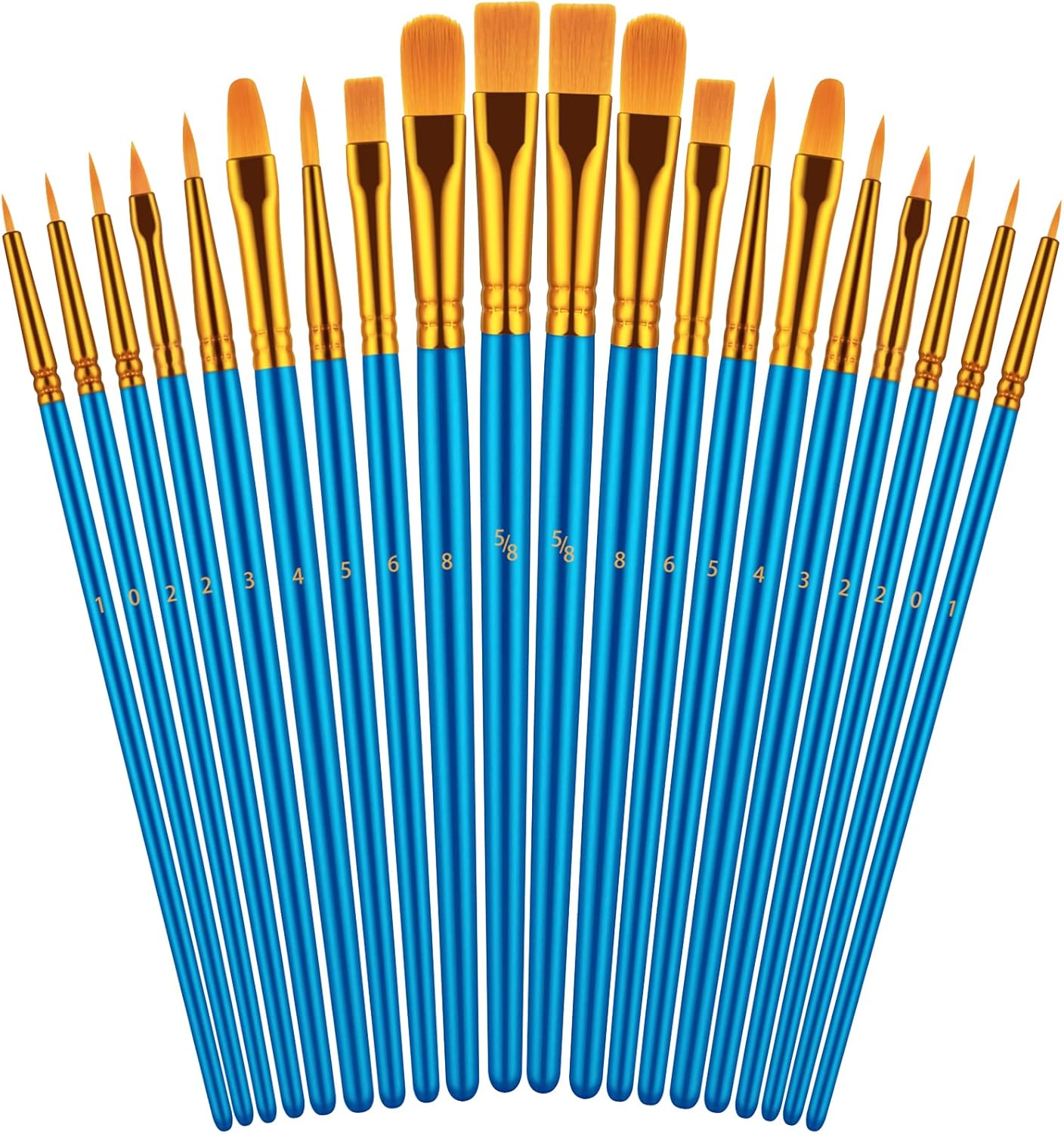 Paint Brushes Set for Acrylic Painting, 20 Pcs Oil Watercolor Acrylic Paint Brush, Artist Paintbrushes for Body Face