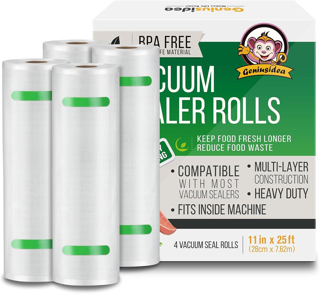 Food Saver Vacuum Sealer Bags 11" x 25'ft 4 Rolls
