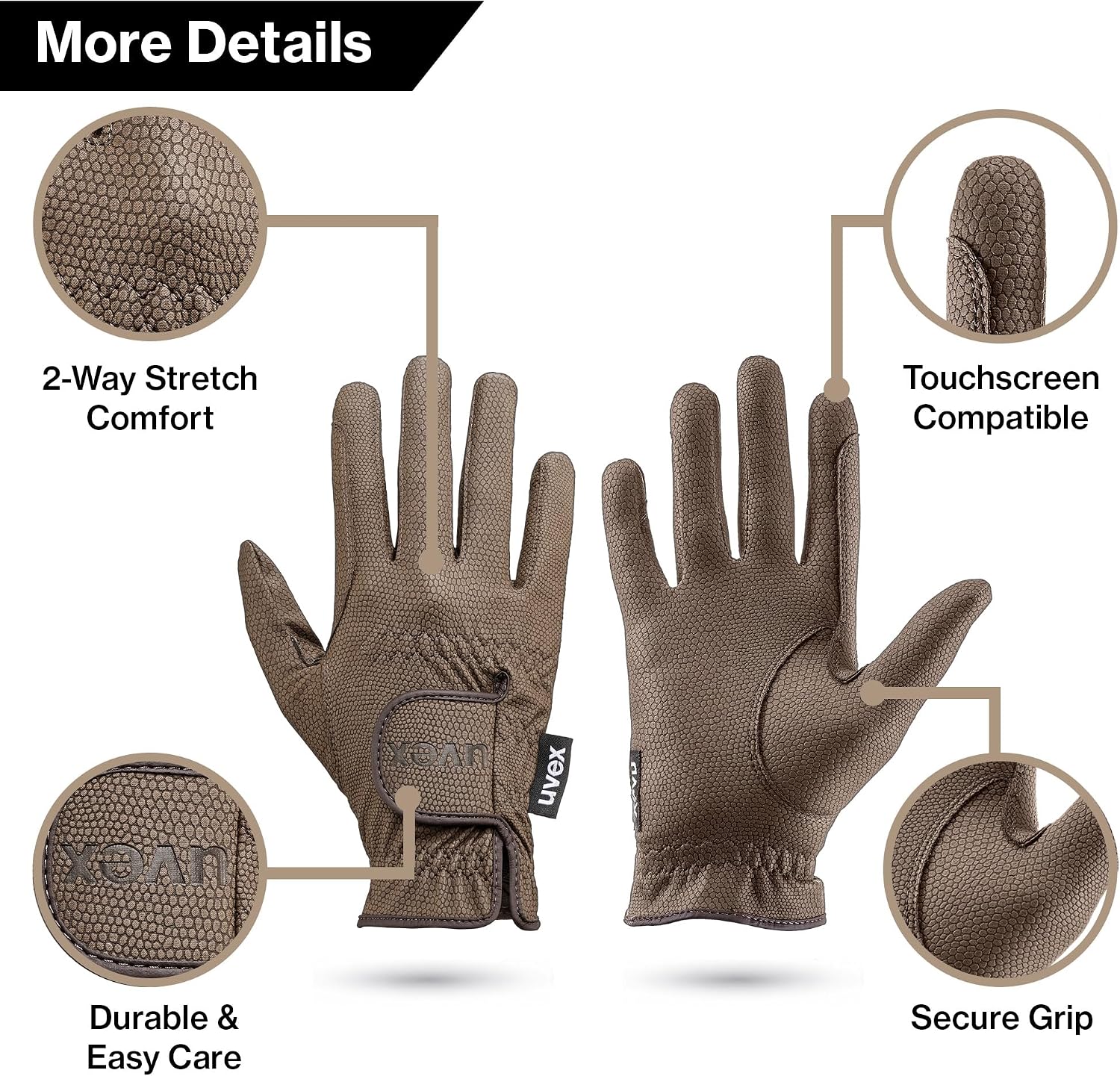 Sportstyle Riding Gloves – Stretchable Equestrian Hand Protection – Touchscreen-Compatible