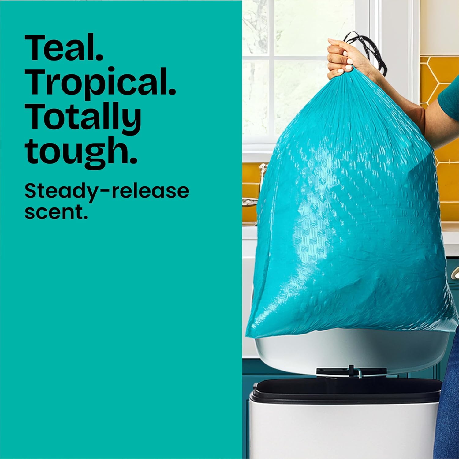 ForceFlex MaxStrength Kitchen Trash Bags, 13 Gal, Bahama Bliss Febreze, 90 Ct (Pack May Vary)