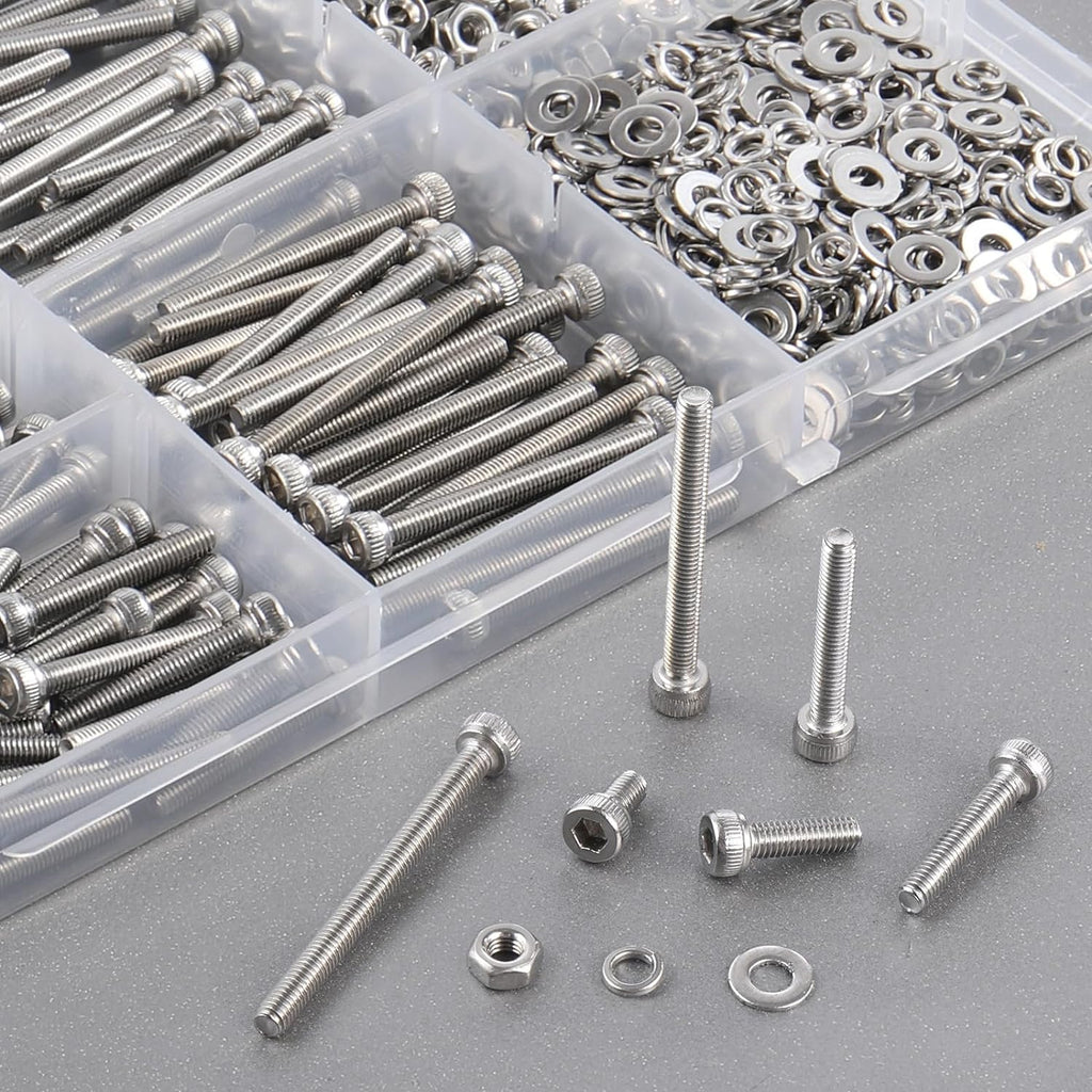 600pcs M3 Screw Assortment Kit, M3 Screws (8 Sizes 6-30mm) for 3D Printer DIY, Hex Socket Head Cap Screws Bolts Nuts