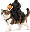 Headless Horseman Cat Costume, Halloween Rider Illusion Pet Outfit