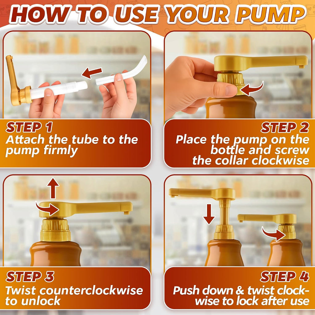 3 Pcs Sauce Pumps, Compatible with Torani, Davinci & Ghirardelli