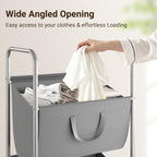 3-Tier Vertical Rolling Laundry Hamper with Wheels & Removable Bags