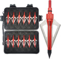 Hunting Broadheads 12PK 100 Grains Screw-in Arrow Archery 3 Blades Hunting Heads Arrow Tips Compatible with Crossbow