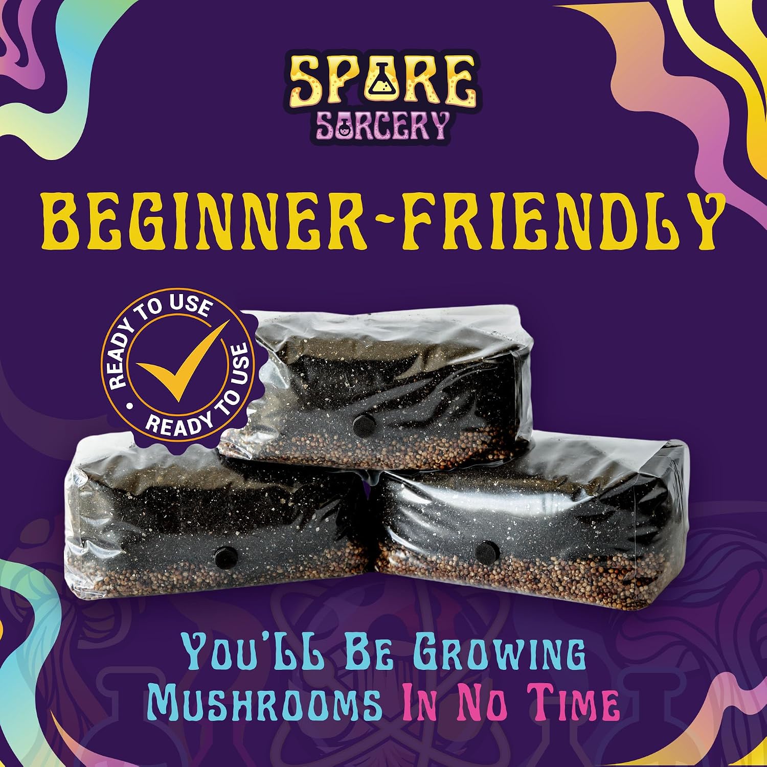 6 LB All-in-One Mushroom Grow Bag: Up to 48oz of Mushrooms! Nutrient-Enhanced, Injection Port, Just Add Your Own