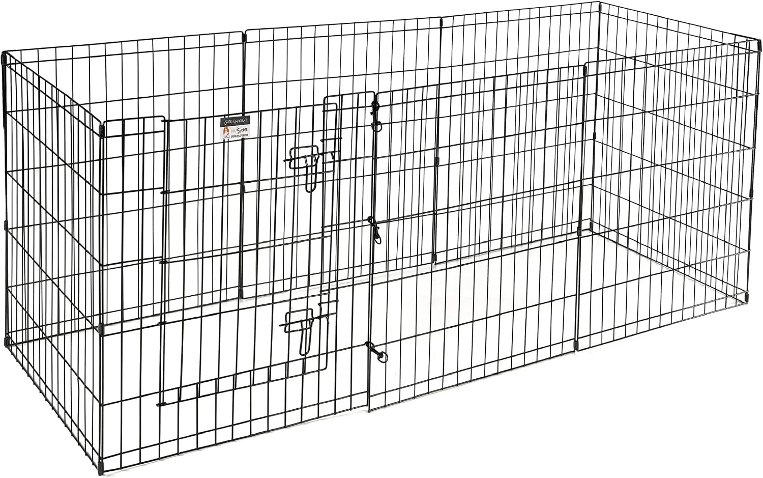 Dog Playpen - Foldable Metal Exercise Puppy Play Pen with 8 24x30in Panels - Indoor/Outdoor Pen with Door for Dogs