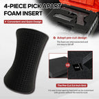 4‑Pack Pick and Pluck Foam Insert, Pre‑Cube Customizable Foam