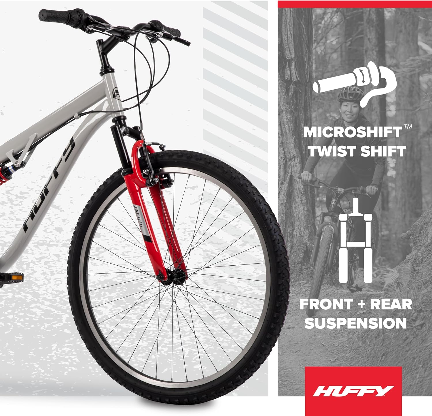Stone Mountain Bike 20"/24"/26" for Men/Women/Girls/Boys | 6-Speed (20") or 21-Speed Options, Front or Dual