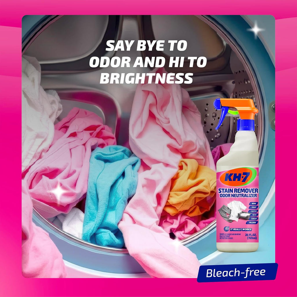Total Stain Remover & Odor Neutralizer – Bleaching-Agents-Powered Laundry Pre-Wash Spray for Tough Stains and Odors